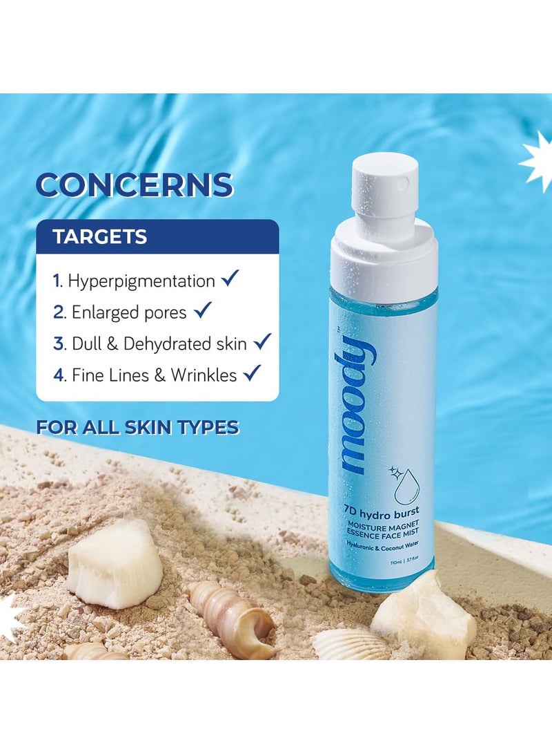  مودي 7D هيدرو بيرست هيدرو بيرست رذاذ مرطب للوجه وتونر للوجه بحمض الهيالورونيك فيتامين ب5 وماء الأرز لبشرة مرطبة وممتلئة | رذاذ للوجه لتهدئة البشرة وشد المسام | نباتي 100% | ترطيب لمدة 72 ساعة، 110 مل - Image 4