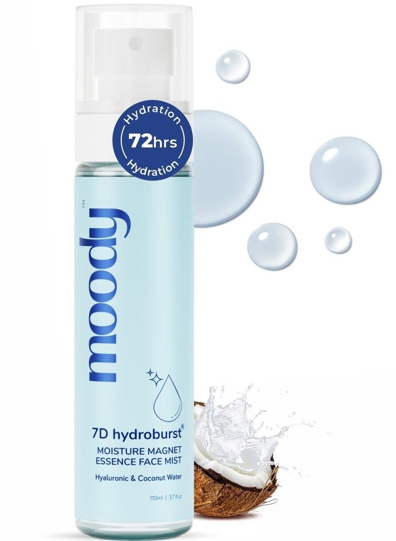  مودي 7D هيدرو بيرست هيدرو بيرست رذاذ مرطب للوجه وتونر للوجه بحمض الهيالورونيك فيتامين ب5 وماء الأرز لبشرة مرطبة وممتلئة | رذاذ للوجه لتهدئة البشرة وشد المسام | نباتي 100% | ترطيب لمدة 72 ساعة، 110 مل - Image 1