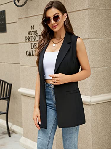 Kedera Women's Sleeveless Vest Blazer Fully Lined Spring Casual Open Front Work Office Tops Jacket Pockets - Image 3