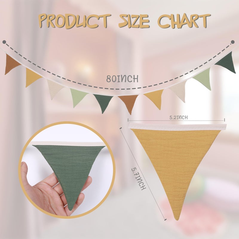 Nursery Bunting: Green Bohemian Style - Baby Bunting for Nursery, Baby Shower Toddler Room Decor - Image 2