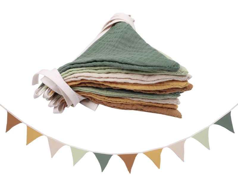 Nursery Bunting: Green Bohemian Style - Baby Bunting for Nursery, Baby Shower Toddler Room Decor - Image 1