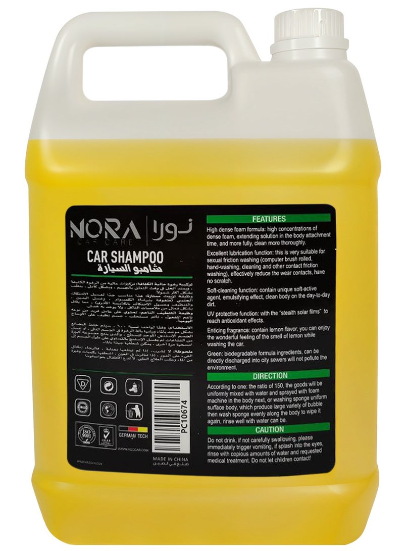 NORA Car shampoo tick cleaning foam deep cleaning protect car paint, High Foam, Gentle Cleaning, 5L N-273 - Image 2