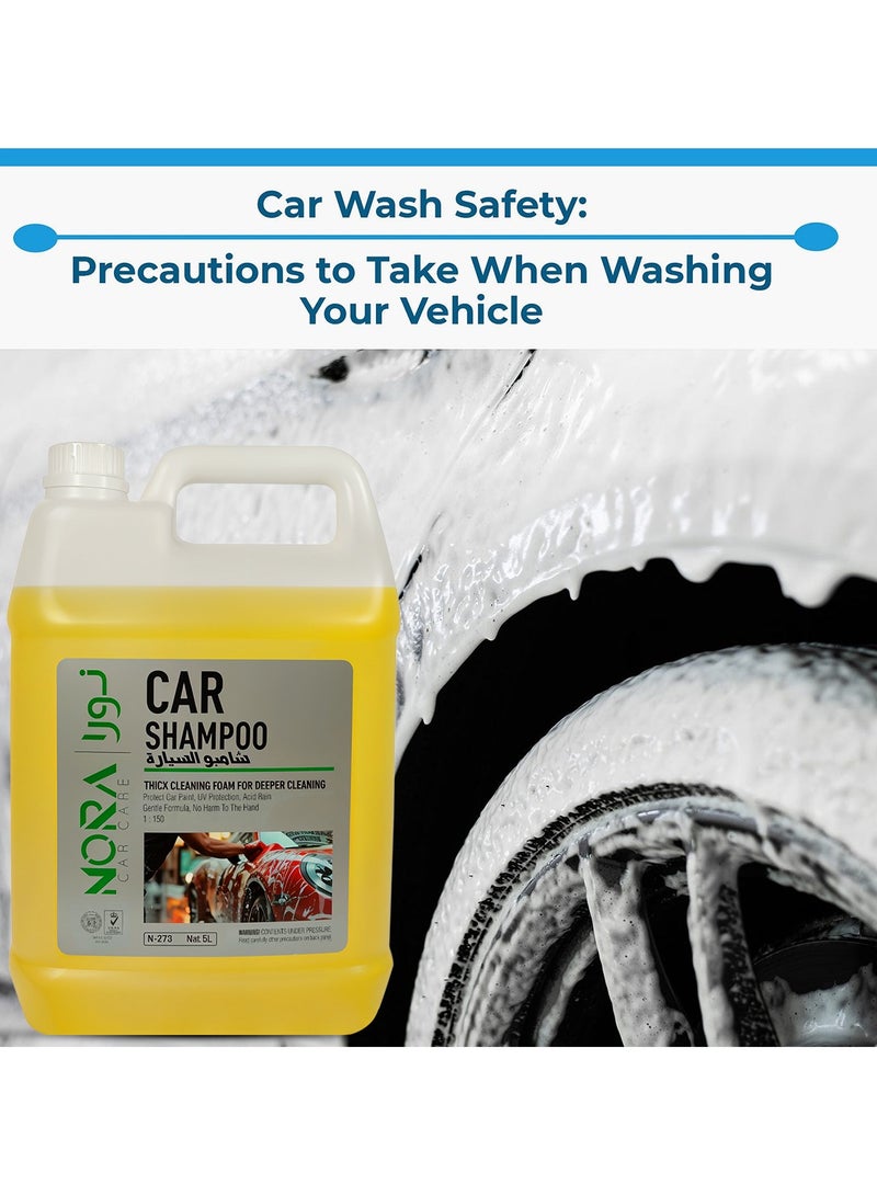 NORA Car shampoo tick cleaning foam deep cleaning protect car paint, High Foam, Gentle Cleaning, 5L N-273 - Image 3