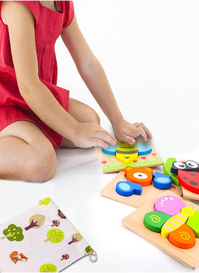 SKYFIELD - SKYFIELD Wooden Animal Puzzles for Toddlers 1 2 3 Years Old, Boys & Girls Educational Toys Gift with 4 Animal Patterns, Bright Vibrant Color Shapes, Customize Gift Box Ready - Image 1