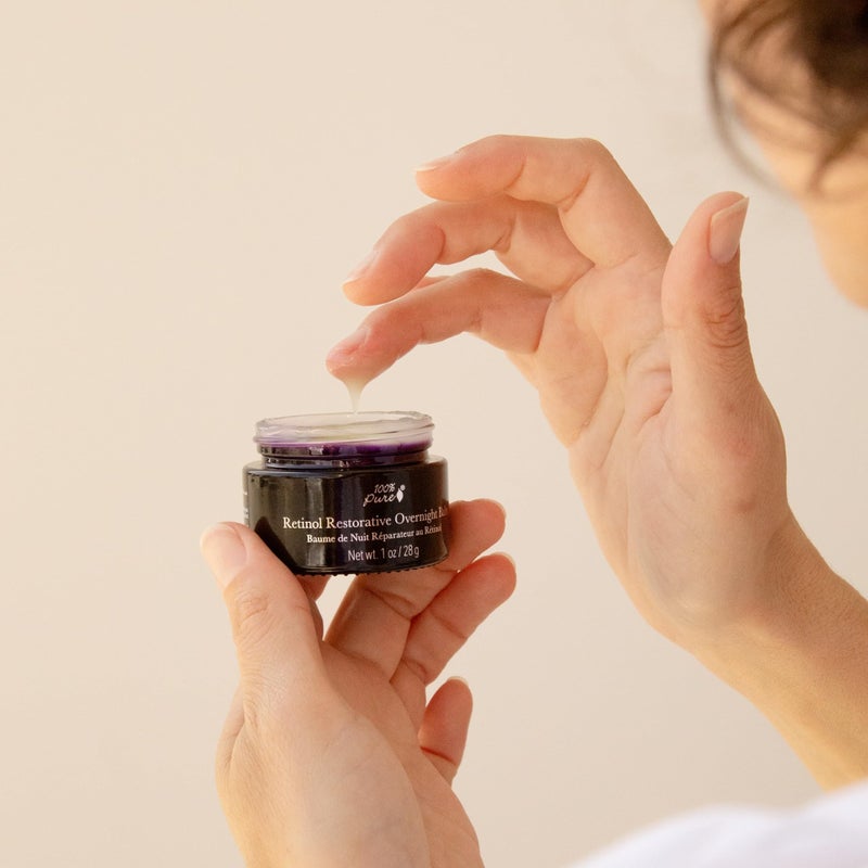 100 % Pure 100% PURE Retinol Restorative Balm Potent Anti-Aging Facial Night Cream - Quench Thirsty Dry Skin Overnight Moisturizing Face Hydration & Skincare for Baby Soft, Even Skin Tone - Vegan - 1 oz - Image 4