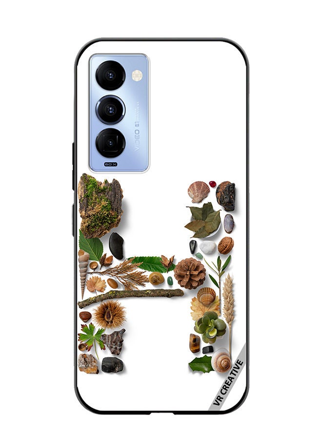 VR CREATIVE Protective Case Cover For Tecno Camon 18/18 P Alphabet H Design Multicolour - Image 1