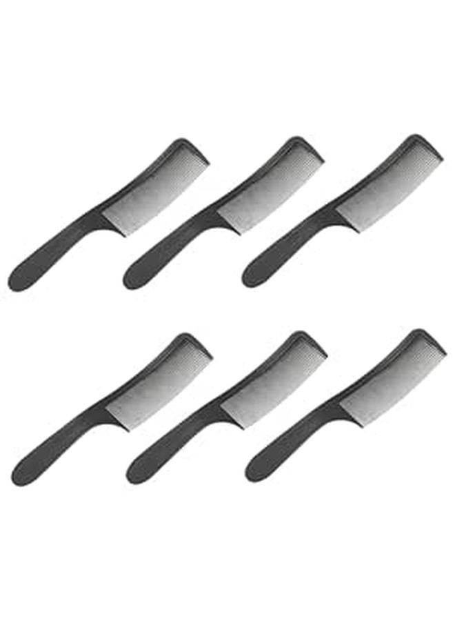 Professional Hair Styling Comb Set 6pcs Detangling Shaping Tools For All Hair Types Black - Image 1