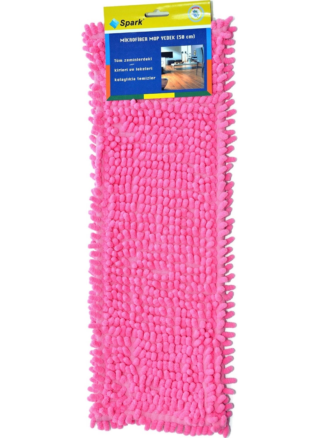 Spark 1050 (4' Piece) Moist Pasta Mop Tip Microfiber Chenille Mop Spare 50 Cm. Mix Colors (4 Pieces)  - Image 4
