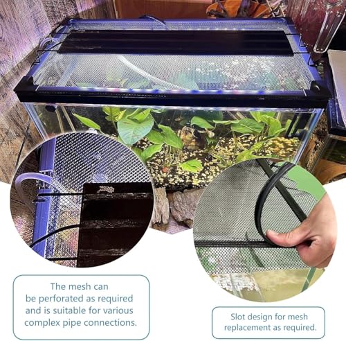 JOOFAN DIY Magnetic Fish Tank lid Cover Protective net Reptile Tank lid Aquarium lid 37"X18" Keep Fish from Jumping Out Prevent Reptiles, Turtles, etc., from Escaping - Image 5