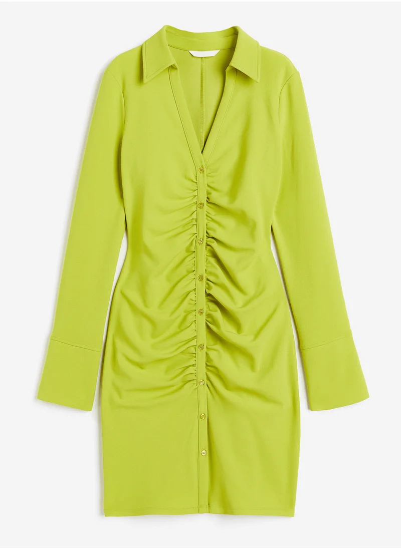 اتش اند ام Ruched Detail Button Down Shirt Dress