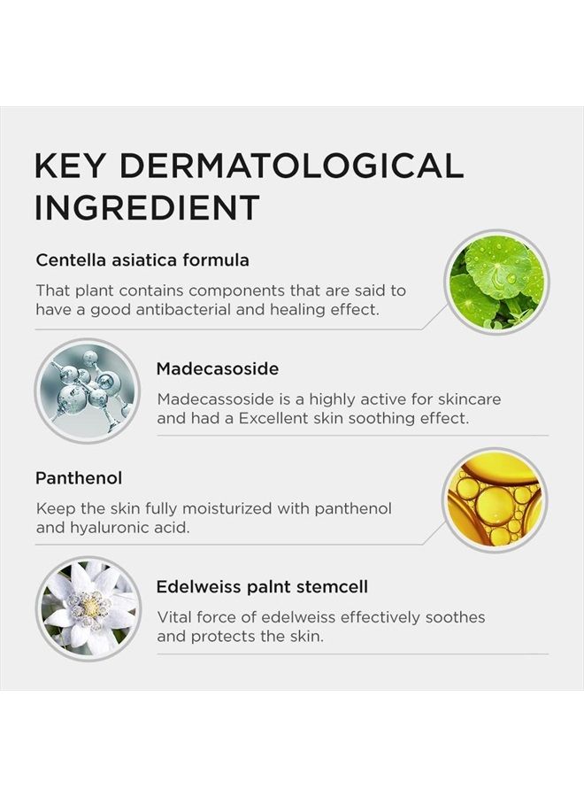 DEWYCEL بلسم سيكا بلس مع سنتيلا أسياتيكا، مادكاسوسيد، حمض الهيالورونيك ومحفز فيتامين سي | مرطب نهاري وليل للخطوط الدقيقة، الاحمرار، حب الشباب، والبقع - Image 5