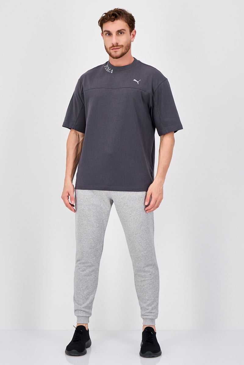 PUMA تي شيرت رياضي للرجال بأكمام قصيرة مناسب في الهواء الطلق، رمادي - Image 4