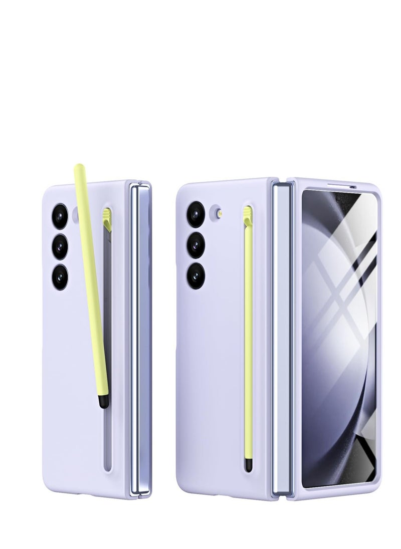 Case for Samsung Galaxy Z Fold 5 Case with S Pen, Fold 5 Pen with Pen Holder + Front Screen Protector Film + Anti-Slip Matte Case for Galaxy Z Fold 5 2023 Purple 