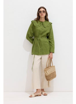 Linen Shirt with Collar Detail Grass Green - pzsku/ZA44473E12BB3BED6237CZ/45/_/1725790052/4e06f217-8e4d-4d53-a87c-8b99b23f4e89