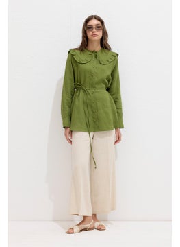 Linen Shirt with Collar Detail Grass Green - pzsku/ZA44473E12BB3BED6237CZ/45/_/1725790053/eb82e1b9-ca84-4f83-9f04-7246610f7057