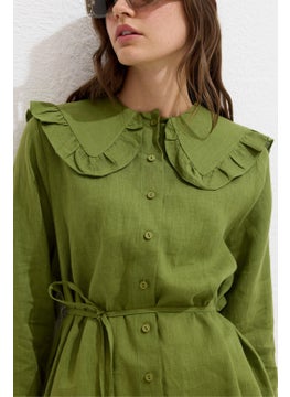 Linen Shirt with Collar Detail Grass Green - pzsku/ZA44473E12BB3BED6237CZ/45/_/1728060889/937dbdc1-10a8-4aaf-bee2-7471643f2449