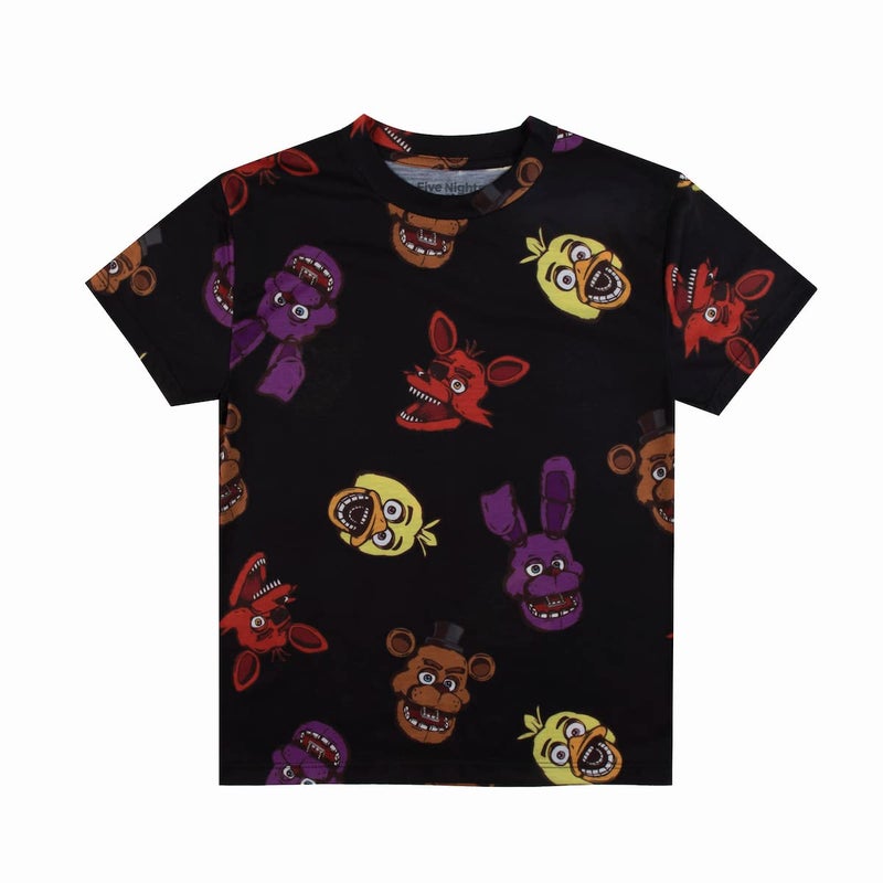Bioworld Five Nights At Freddy's Game Over Crew Neck Short Sleeve 4pk Boy's Tees - Image 2