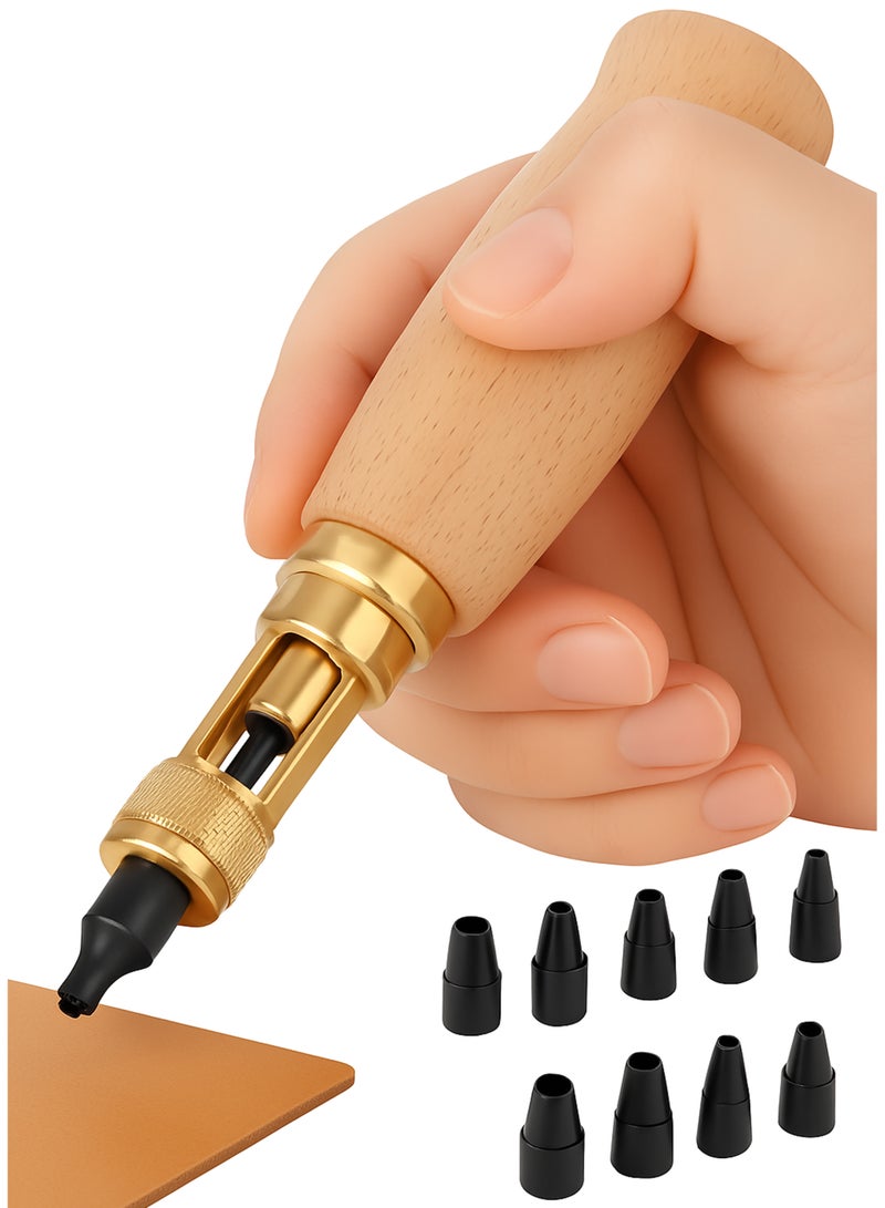 Precision Screw Punch – 6 Interchangeable Tips for Crafting, Leather & Fabric Work  - Image 1
