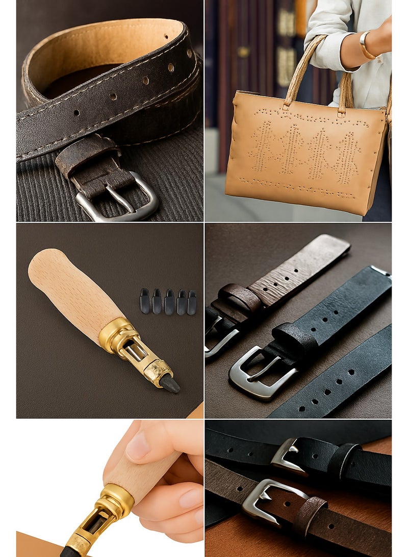 Precision Screw Punch – 6 Interchangeable Tips for Crafting, Leather & Fabric Work  - Image 3