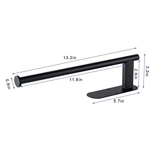 Honmein Paper Towel Holder, Upgrade SUS304 Stainless Steel Paper Towel Holder Under Cabinet, Bend-Resistant, Self-Adhesive or Drill mounting (2 Black) - Image 3