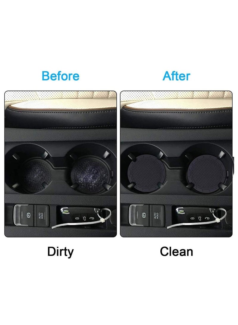 SYOSI Car Coasters, PVC Car Cup Holder Insert Coaster, Anti Slip Universal Vehicle Interior Accessories Cup Mats for Men or Women Black, 4 Pack - Image 4