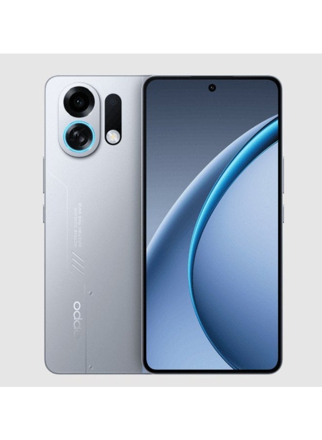 أوبو هاتف الألعاب K13 تيربو برو مع مروحة تبريد 5G (256GB 12GB RAM) فضي | مواصفات صينية | شاشة AMOLED 6.8 بوصة، HDR، 1B ألوان، 120Hz، بطارية 7000 مللي أمبير، شحن سلكي 80W | كاميرا سيلفي 50MP. فيديو 4K | مع دعم Google Play - Image 2