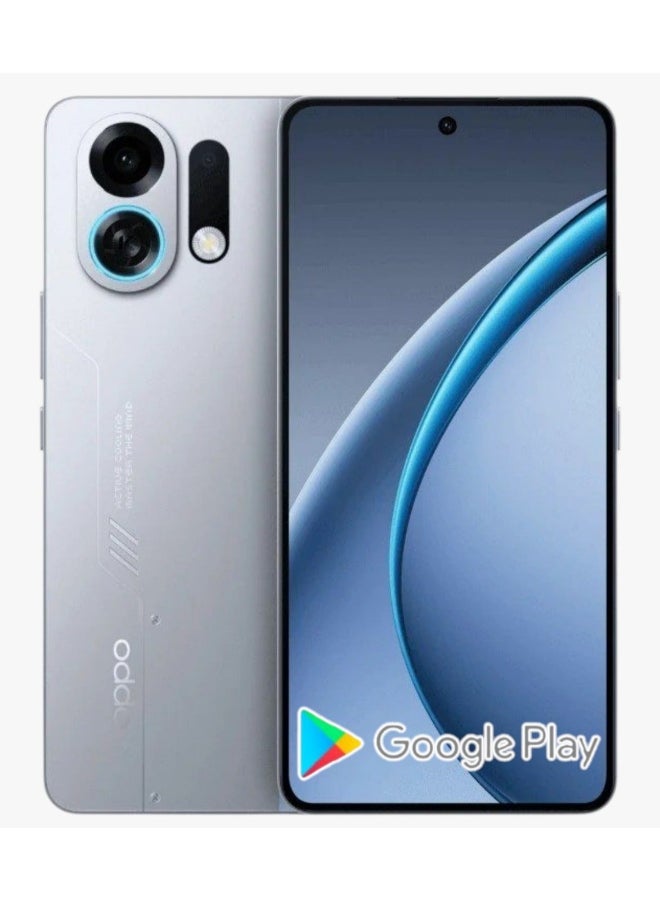 أوبو هاتف الألعاب K13 تيربو برو مع مروحة تبريد 5G (256GB 12GB RAM) فضي | مواصفات صينية | شاشة AMOLED 6.8 بوصة، HDR، 1B ألوان، 120Hz، بطارية 7000 مللي أمبير، شحن سلكي 80W | كاميرا سيلفي 50MP. فيديو 4K | مع دعم Google Play - Image 1