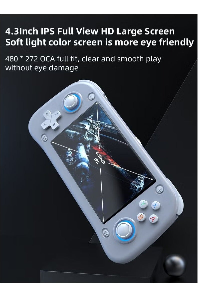 2025 XF43 Retro Handheld Game Console, Handheld Game Console Retro Handheld Game Console 4.3” IPS Screen, Hall Joystick & Triggers, RK3128 Gaming Chip, 3000mAh Battery, 30+ Emulators with preload game, HDMI 1.4 Output, Ergonomic Design, Classic Games Great Gift for Kids Adults  - Image 2