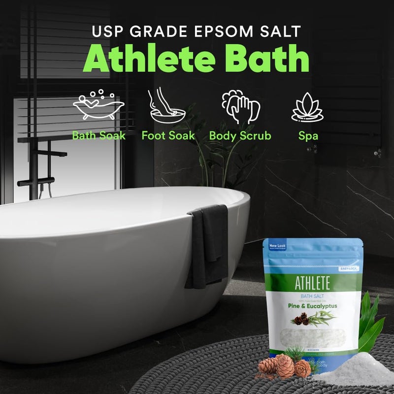 Better Bath Better Body Athlete Bath Salt 32 Ounces Epsom Salt with Natural Lavender, Pine, Peppermint and Eucalyptus Essential Oils Plus Vitamin C in BPA Free Pouch with Easy Press-Lock Seal - Image 4