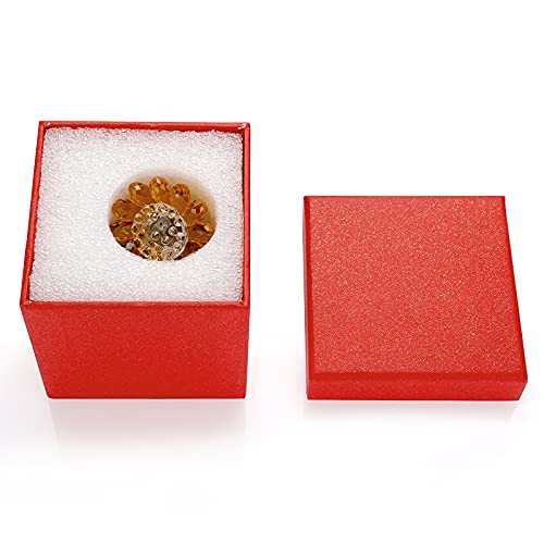 OwnMy Crystal Sunflower with Bud Glass Sunflower Figurine Collectible, Small Sunflower Ornament Paperweight Table Decoration with Gift Box, Glass Bouquet Flowers Centerpieces for Home Decors - Image 5