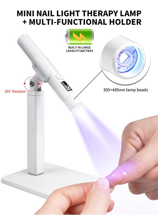 JS Rechargeable Handheld Mini UV Nail Lamp, Flash Cure Light for Gel Nails, LED Nail Lamp with Magnetic Stand, Fast Curing, Suitable for Home Manicure and Nail Salon - Image 2