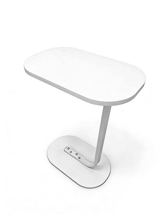 Migue home Modern Oval Nighstand, Side Table for Bedroom & Living Room, Modern and Sleek Design, 45cm L x 28cm W x 60cm H, White - Image 2