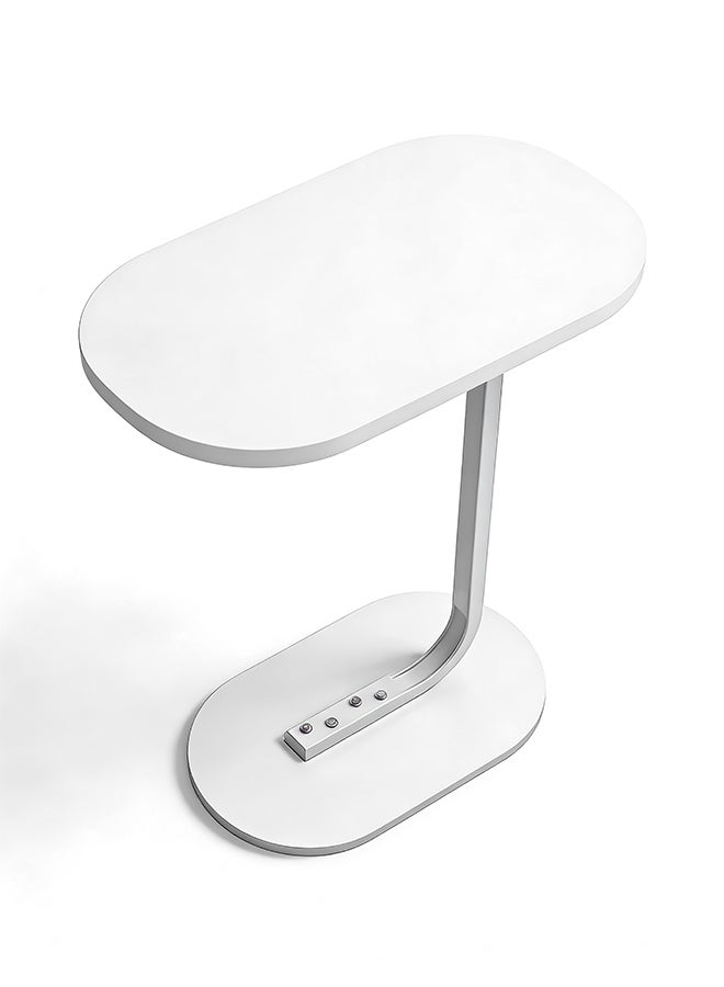 Migue home Modern Oval Nighstand, Side Table for Bedroom & Living Room, Modern and Sleek Design, 45cm L x 28cm W x 60cm H, White - Image 4