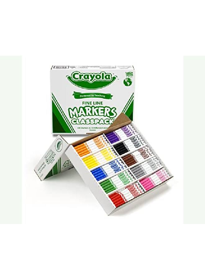 Crayola Fine Line Markers Back To School Supplies Classpack 10 Assorted Colors 200 Count - Image 4