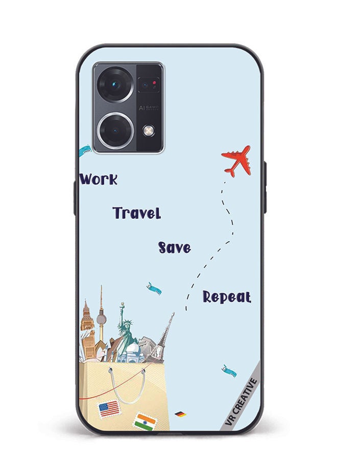 VR CREATIVE Protective Case Cover For Oppo Reno8 4G Travel quotes Design Multicolour - Image 1