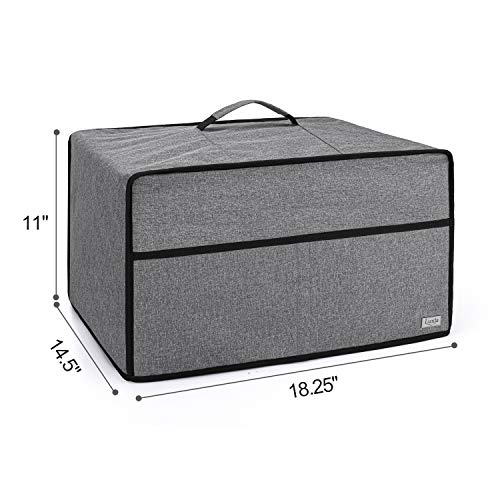 Luxja Dust Cover for Microwave Oven (Fits Most 0.7 Cu.Ft Microwaves), Microwave Oven Cloth Cover with Front Pocket, Gray - Image 5