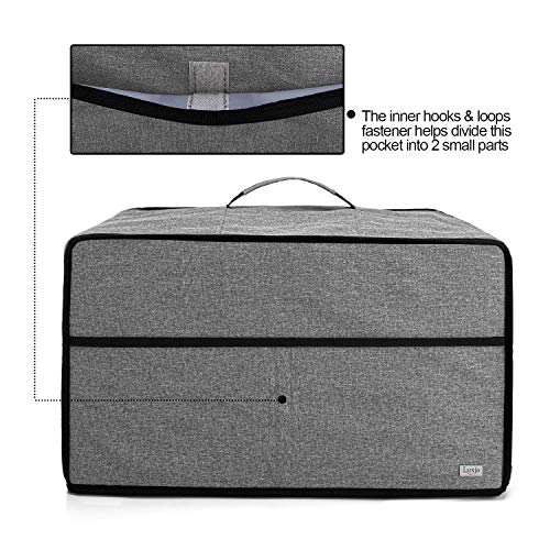 Luxja Dust Cover for Microwave Oven (Fits Most 0.7 Cu.Ft Microwaves), Microwave Oven Cloth Cover with Front Pocket, Gray - Image 2