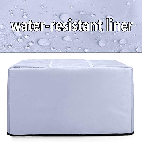 Luxja Dust Cover for Microwave Oven (Fits Most 0.7 Cu.Ft Microwaves), Microwave Oven Cloth Cover with Front Pocket, Gray - Image 3