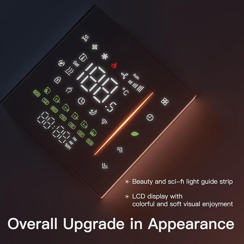 Black Tuya ZigBee Digital Display Smart Thermostat For Electric Floor Heating - Image 4