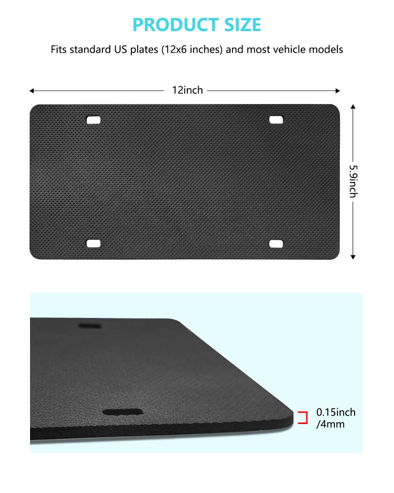 NJNYLLC License Plate Anti Rattle Pads 2 Pack - EVA Foam Shockproof Padding for Noise Reduction & Protection, Universal Fit 12x6 US Cars/SUVs (Pads) - Image 2