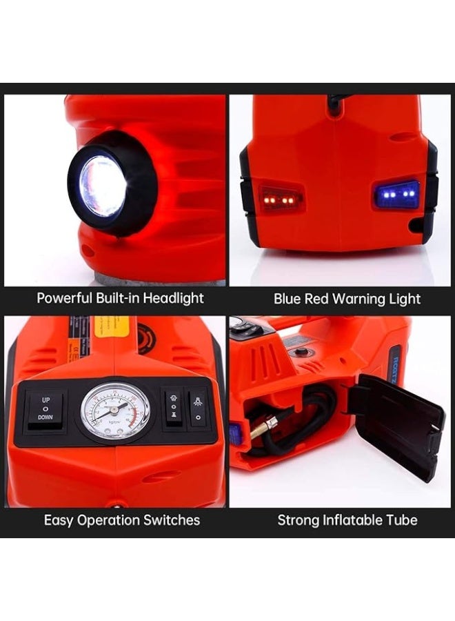 Electric Hydraulic Car Jack 12V 5-in-1 - Multifunction Car Lifter with Tire Inflator, Impact Wrench & LED Light - Image 3