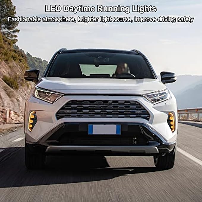 LANDSIN Led Daytime Running Lights Fit For Toyota Rav4 2019 2020 2021 2022 2023 Drl Fog Lights Kit Rav4 Fog Lights Assembly Replace Amber Turn Signal Lamps 3 Eyes Rav4 Drl Daylights With Bezel 2Pieces - Image 5
