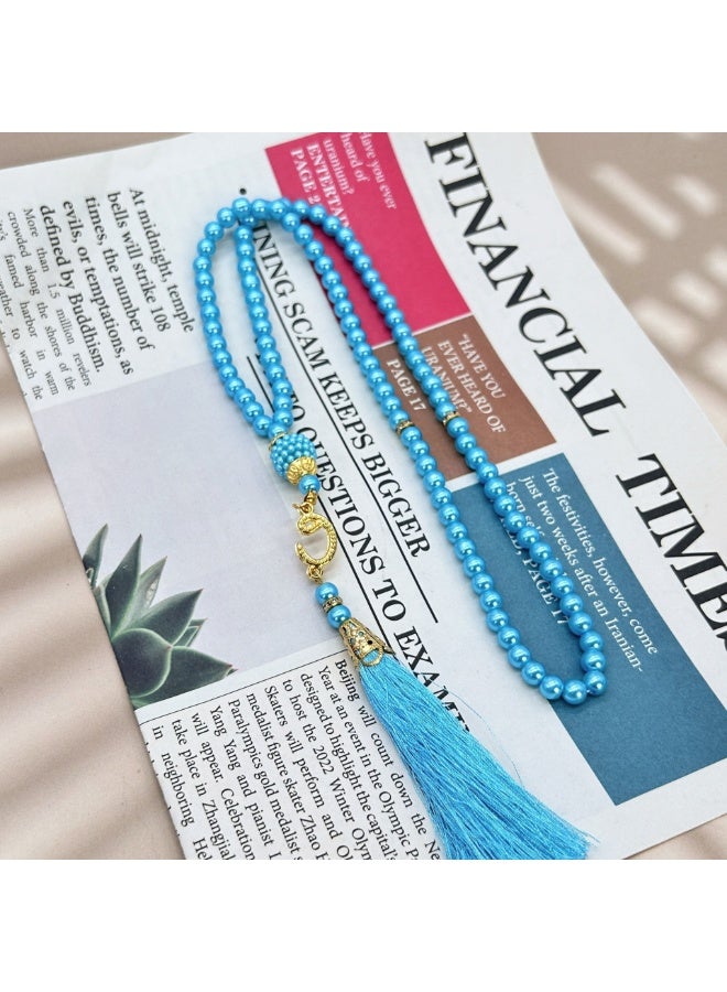 NIBEMINENT 99 Muslim Prayer Beads Lake Blue/6mm