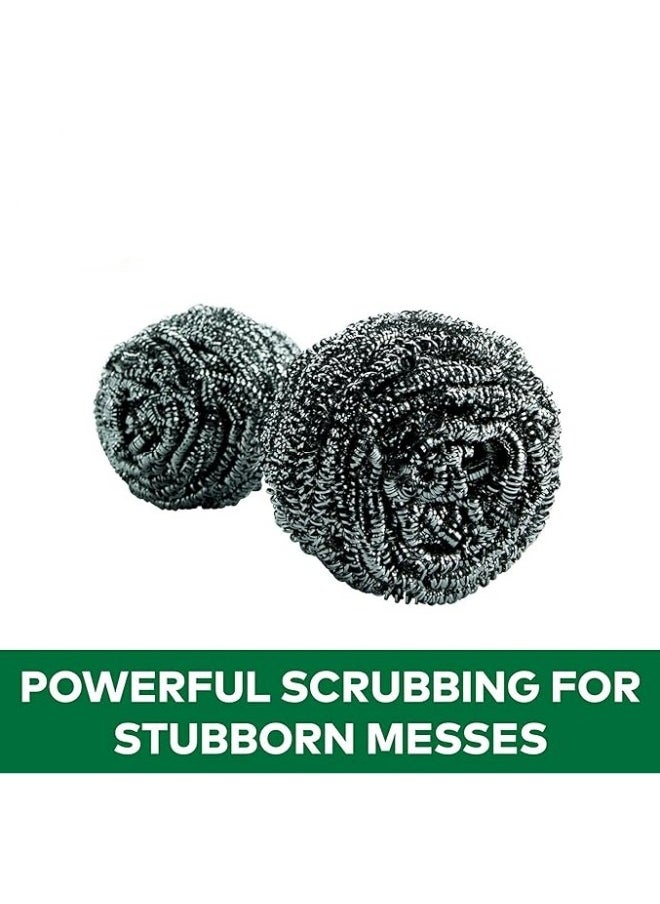 Generic Stainless Steel Metal Spiral Scrubber, Scouring pad, Ideal for Cast Iron Pans, Powerful Scrubbing for Stubborn Messes  - Image 2