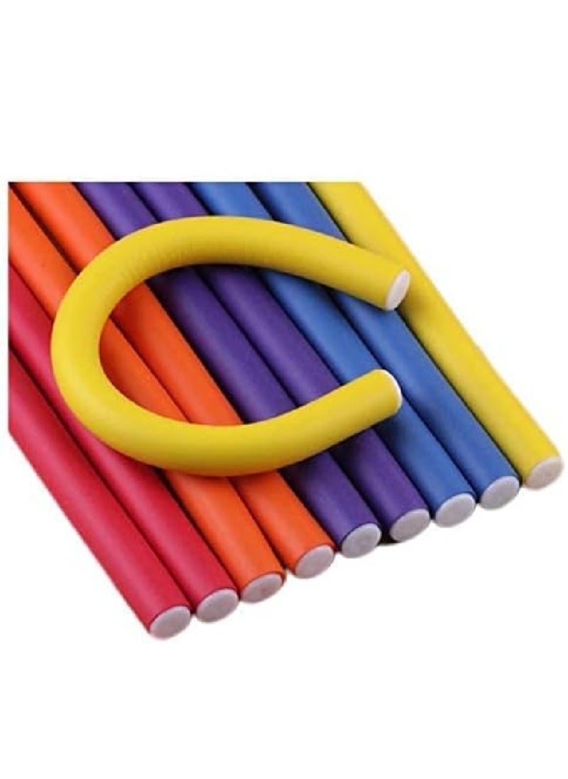 Generic 10 pieces of hair rolls in random colors of soft sponge to produce hair from flexible silicone  - Image 2