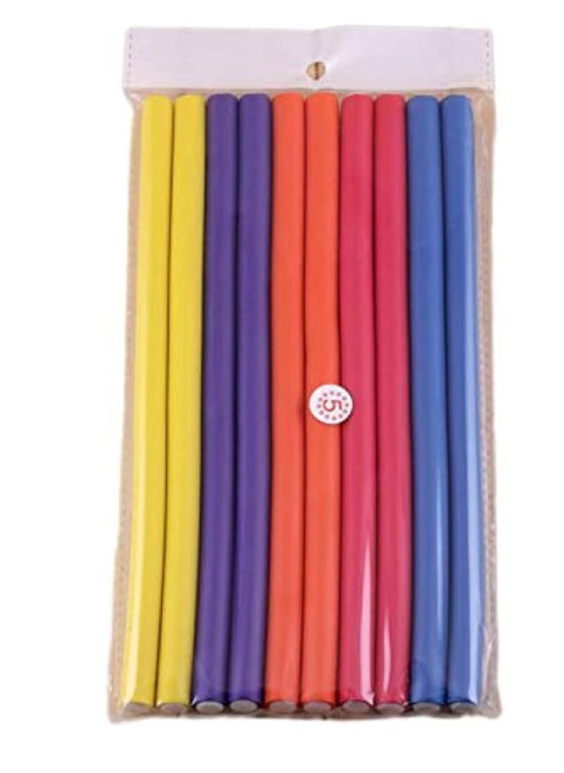 Generic 10 pieces of hair rolls in random colors of soft sponge to produce hair from flexible silicone  - Image 3