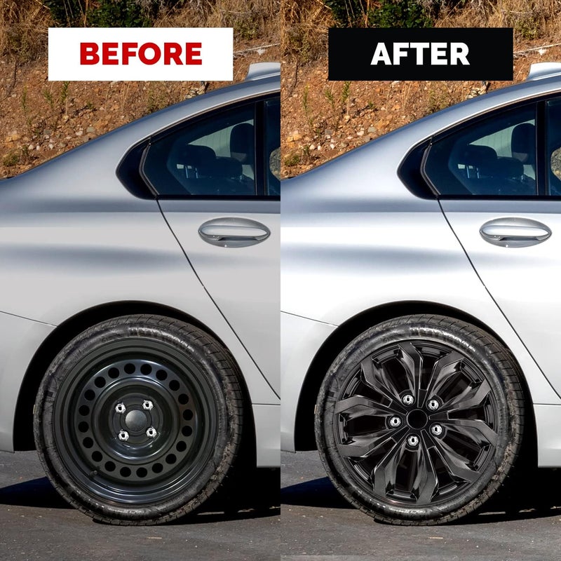 Pilot Automotive WH555-17GM-B 17 Inch Spyder Gunmetal Grey Universal Hubcap Wheel Covers - Set of 4 - Image 5