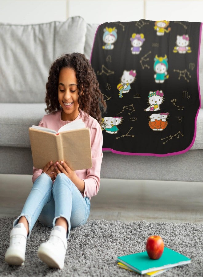 Jay Franco Hello Kitty Zodiac Stars Plush Throw Blanket - Measures 40 x 50 - Super Soft Lightweight Fleece Bedding - Image 2