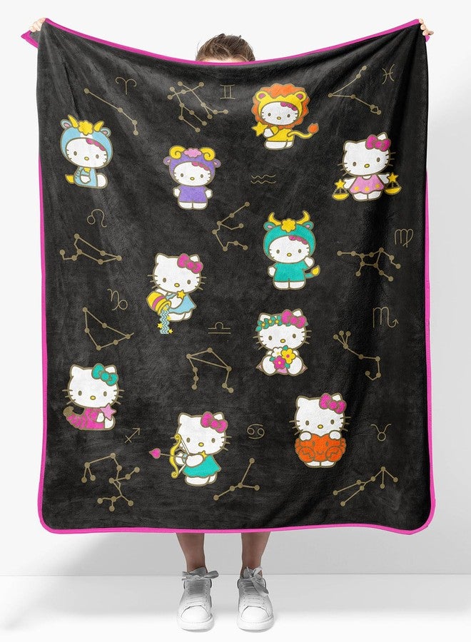 Jay Franco Hello Kitty Zodiac Stars Plush Throw Blanket - Measures 40 x 50 - Super Soft Lightweight Fleece Bedding - Image 1