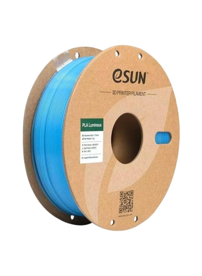 eSUN ePLA 3D Printer Filament Luminous Blue, 1.75mm No Tangle, Net Weight (1kg), ePLA Blue with Glow in The Dark Effect